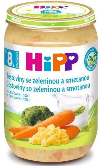HiPP BIO Těstoviny se zeleninou a smetanou od uk. 8. měsíce, 6 x 220 g - obrázek 1