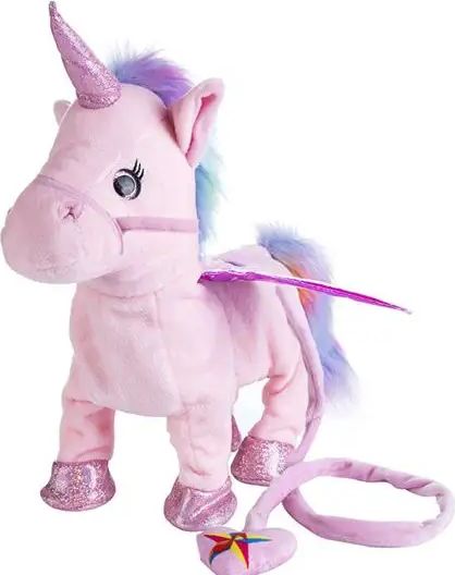 CoolCeny Zpívající a chodící plyšový jednorožec Unicorn Roxy - Růžová - obrázek 1