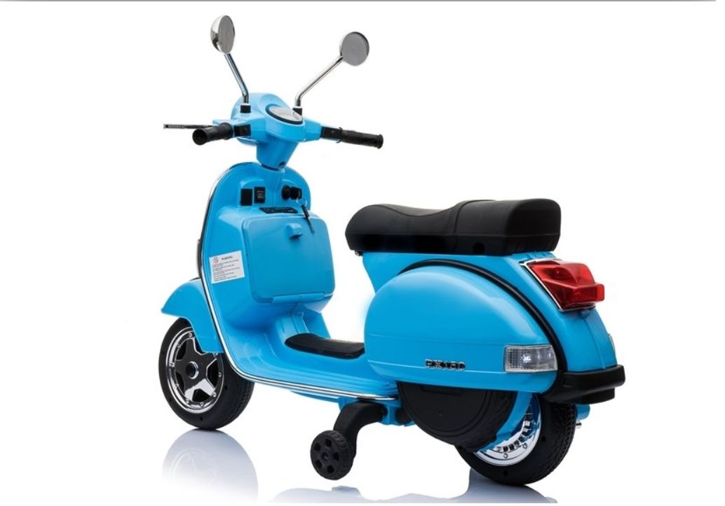 Dětská elektrická motorka Vespa - bílá - obrázek 6