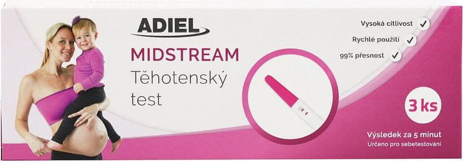 Adiel Midstream těhotenský test, 3 ks - obrázek 1