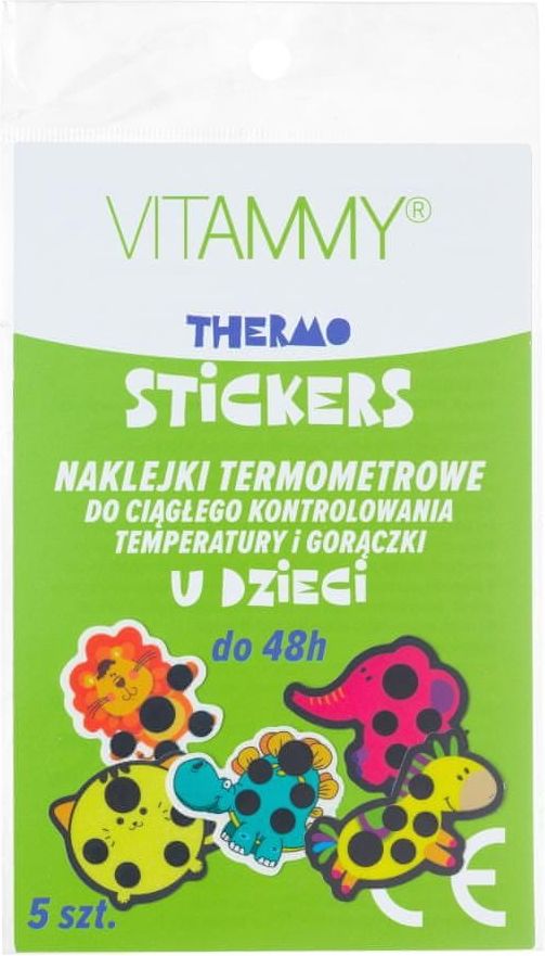 Vitammy THERMO STICKERS Nálepky s teploměrem na nepřetržité měření teploty, 1x5ks - obrázek 1