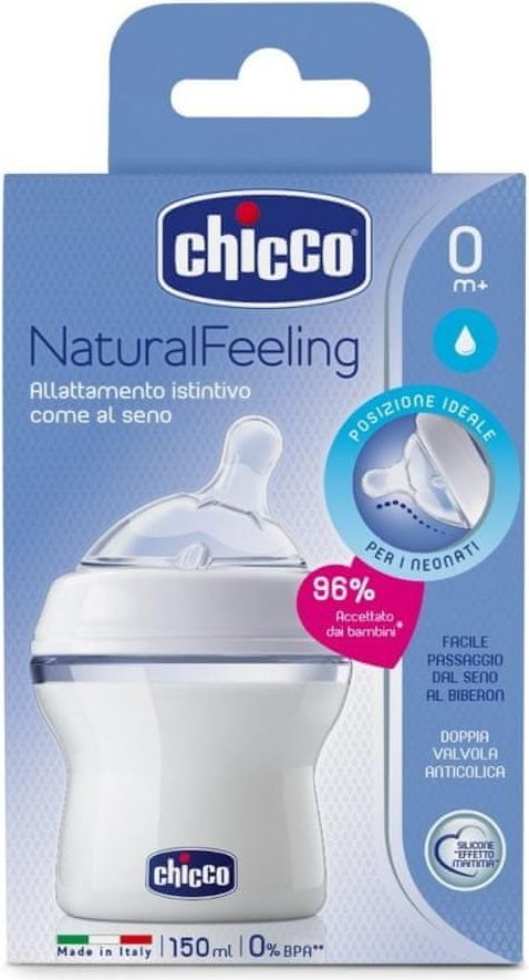 Chicco Natural Feeling dětská kojenecká láhev bílá 150ml, od 0m + - obrázek 1