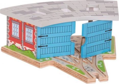 Bigjigs Rail Trojité depo s vraty poškozená krabička - obrázek 1