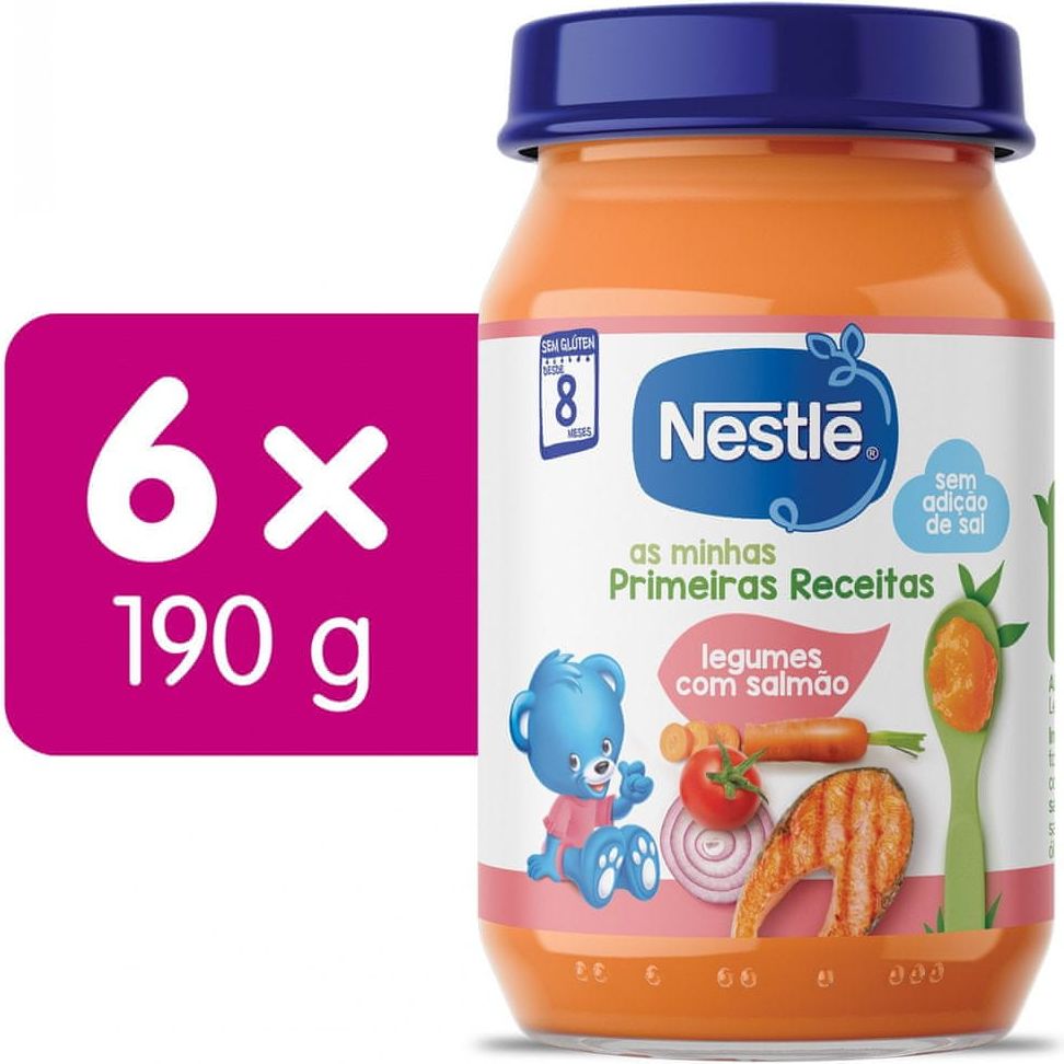 Nestlé dětský příkrm zelenina s lososem 6x 190g - obrázek 1
