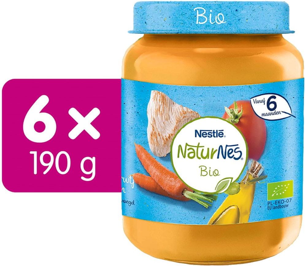Nestlé NaturNes BIO dětský příkrm mrkev, rajčata s krůtím masem 6x 190g - obrázek 1
