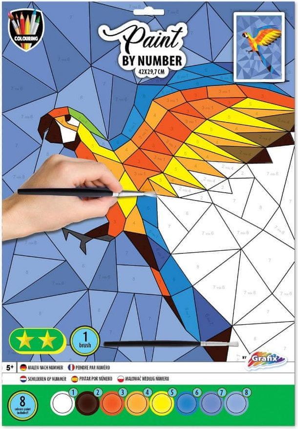 Grafix Malování podle čísel A3 Papoušek - obrázek 1