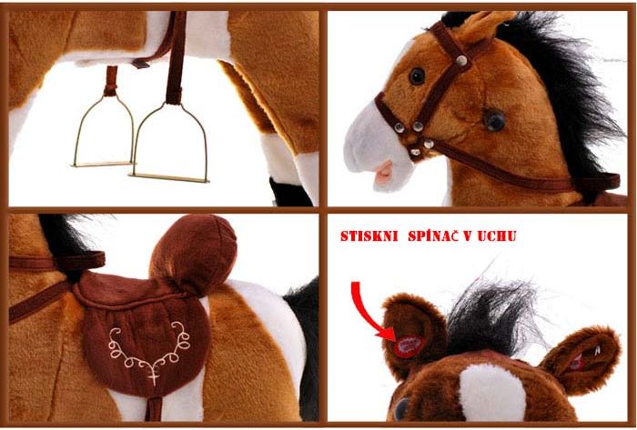 Houpací koník Milly Mally Mustang - tmavě hnědý - obrázek 2