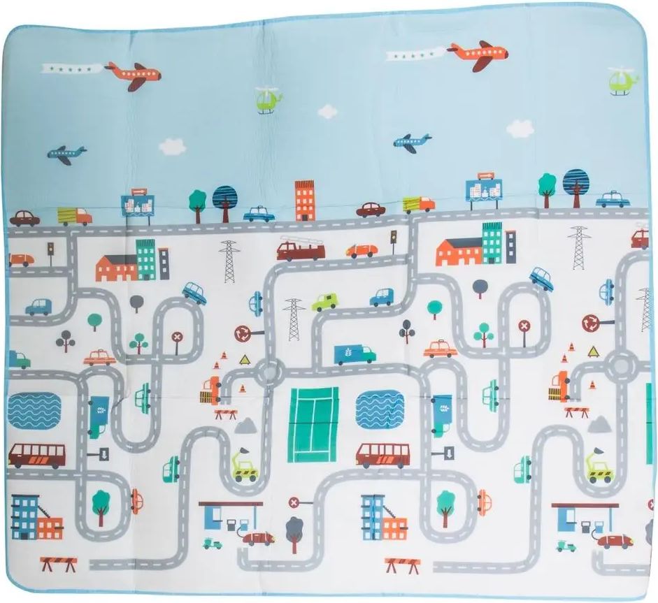 Iso Trade Velká vzdělávací hrací podložka pro děti - město | 180x200cm - obrázek 1