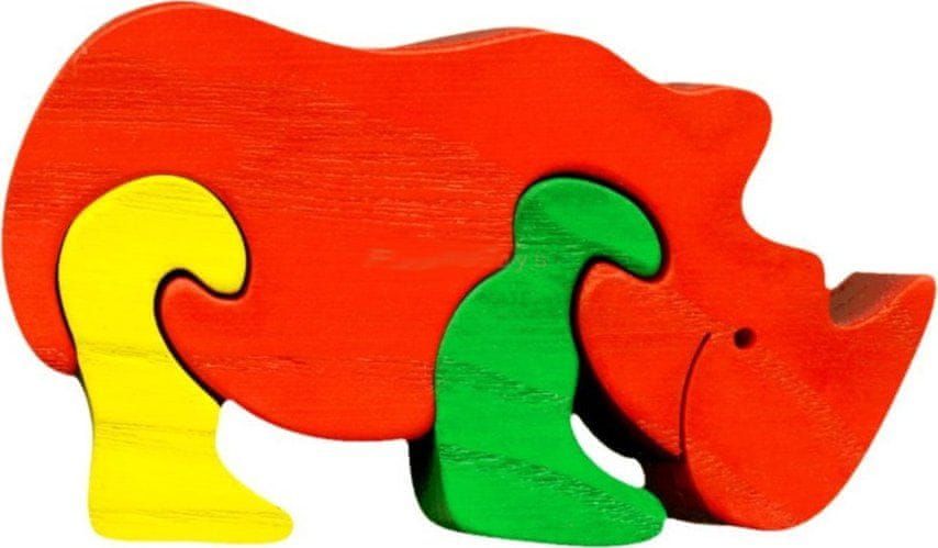 Fauna Dřevěné puzzle Nosorožec malý - obrázek 1