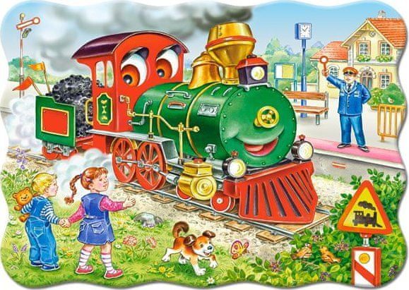 Castorland Puzzle Zelená lokomotiva 30 dílků - obrázek 1