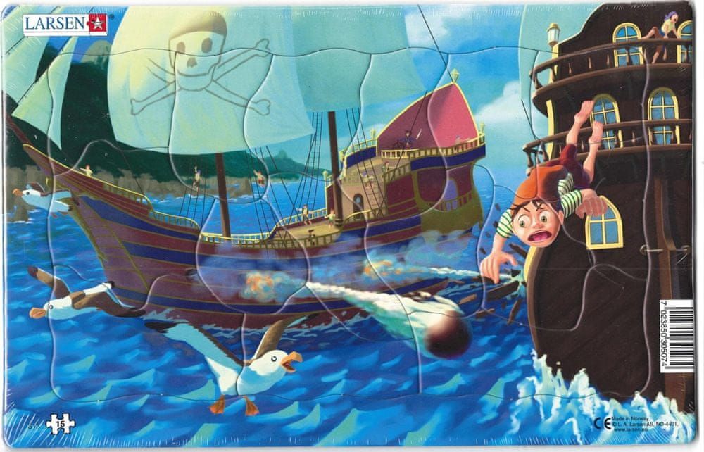 LARSEN Puzzle Pirátská bitva 15 dílků - obrázek 1