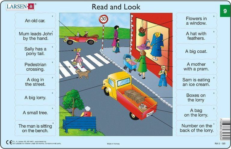 LARSEN Puzzle Angličtina (9) - Ulice 16 dílků - obrázek 1