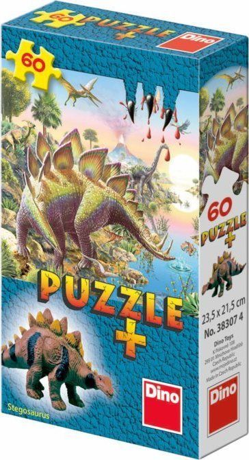 Dino Puzzle s figurkou saura: Stegosaurus 60 dílků - obrázek 1