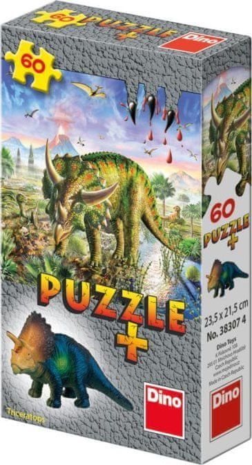 Dino Puzzle s figurkou saura: Triceratops 60 dílků - obrázek 1