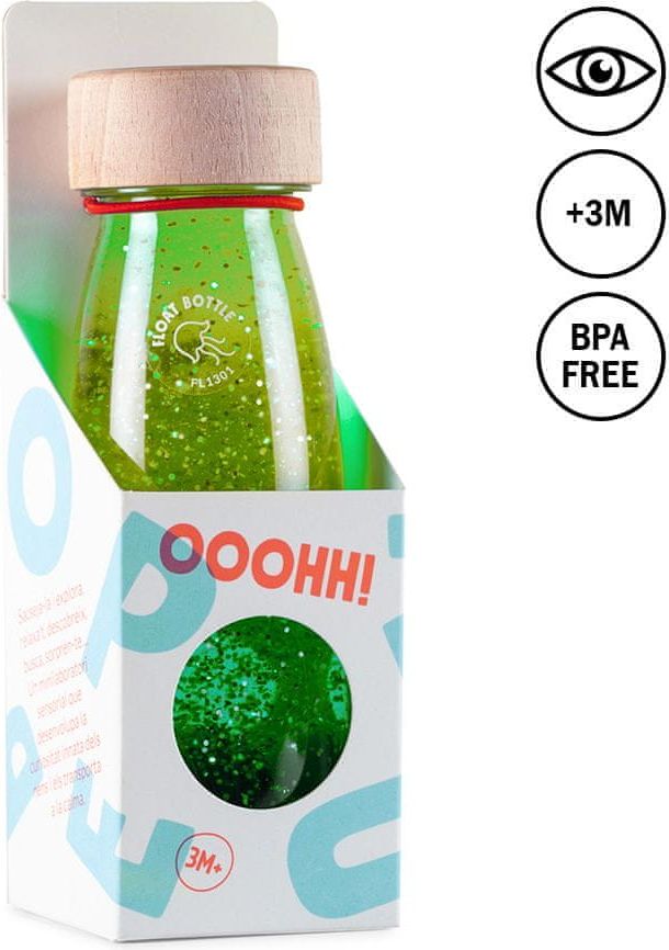 PETIT BOUM Senzorická plovoucí lahev - zelená 250ml - obrázek 1