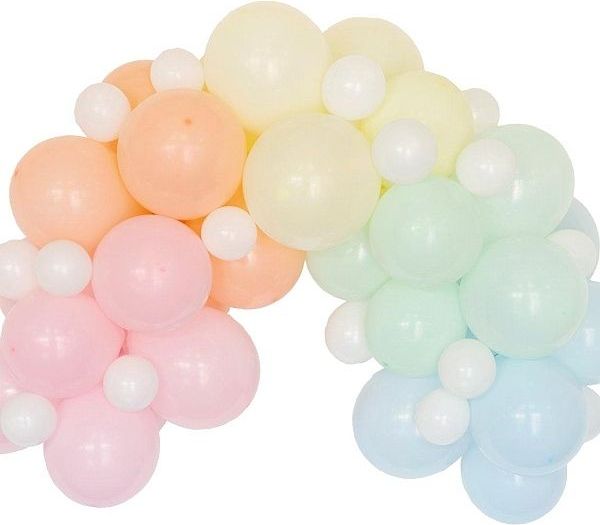 MojeParty Set balónků na balónkový oblouk pastelově duhový 60 ks - obrázek 1