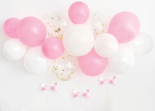 Unique Sada balónků na balónkovou girlandu růžovobílá - obrázek 1