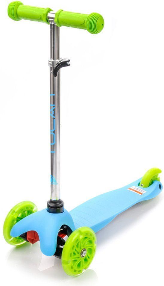 MTR Koloběžka tříkolová MINI SCOOTER se svítícími kolečky, BLUE/GREEN H-059-BG - obrázek 1