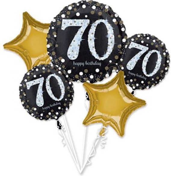 Amscan Balónkový buket 70. narozeniny třpytivý - obrázek 1
