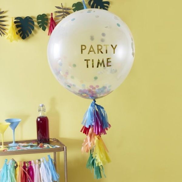 MojeParty Balón latexový k dotvoření s konfetami - obrázek 1