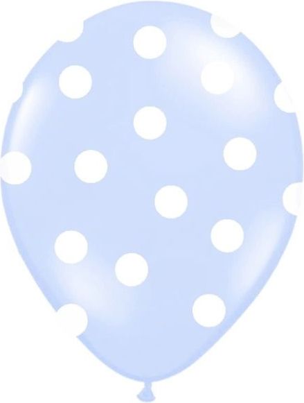PartyDeco Balónky latexové puntík baby blue 30 cm 50 ks - obrázek 1
