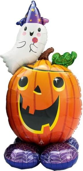 Amscan Balónek Halloween fóliový Obří balónek dýně a duch 140 cm - obrázek 1