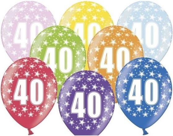 PartyDeco Balónek latexový 40. narozeniny 50 ks - obrázek 1