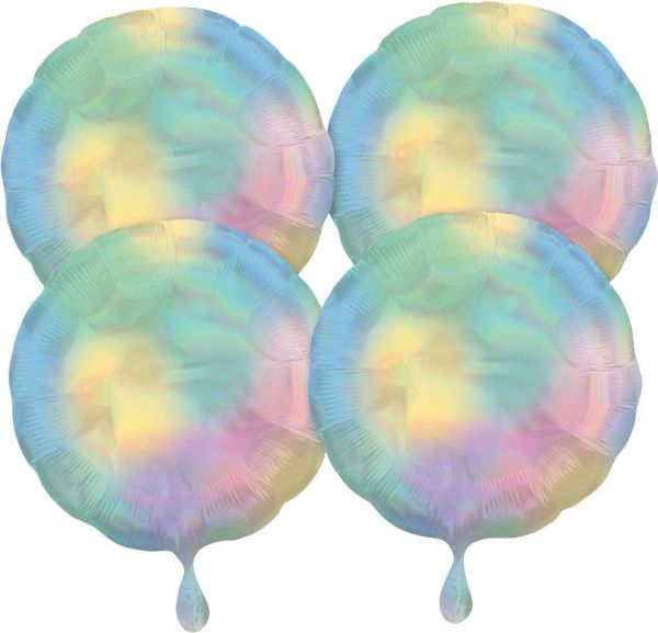 Amscan Balónky fóliový Kruhy pastelové duhové 45 cm 4 ks - obrázek 1