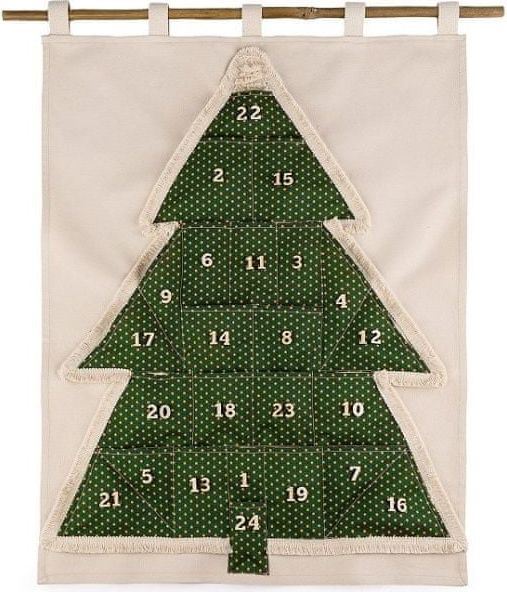MojeParty Adventní kalendář textilní závěsný stromeček - obrázek 1