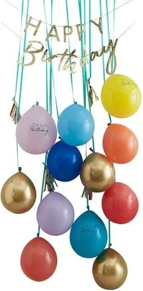 MojeParty Happy Birthday party - Deko set s balónky na dveře Multicolor/Gold - obrázek 1