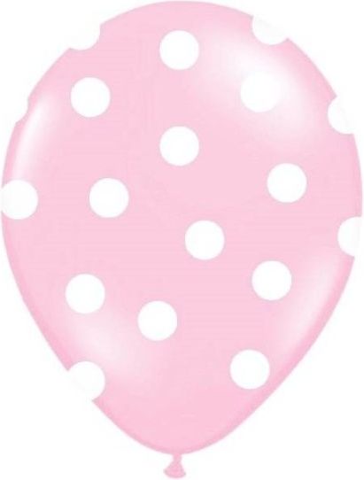 PartyDeco Balónek pastelový 30 cm puntík baby pink 50 ks - obrázek 1