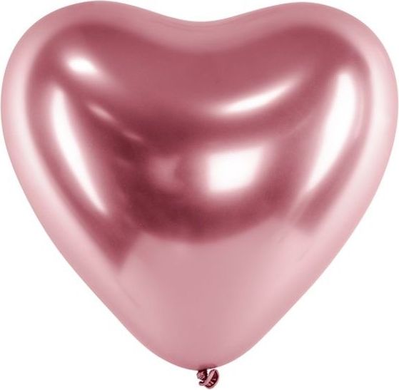 PartyDeco Balónek latexový Srdce Glossy lesklé růžové zlato 30 cm 50 ks - obrázek 1