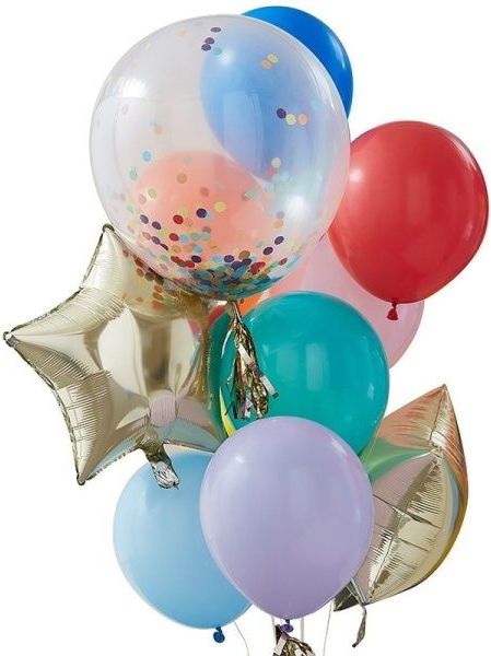 MojeParty Balónkový buket mix balónků a hvězdy 11 ks - obrázek 1