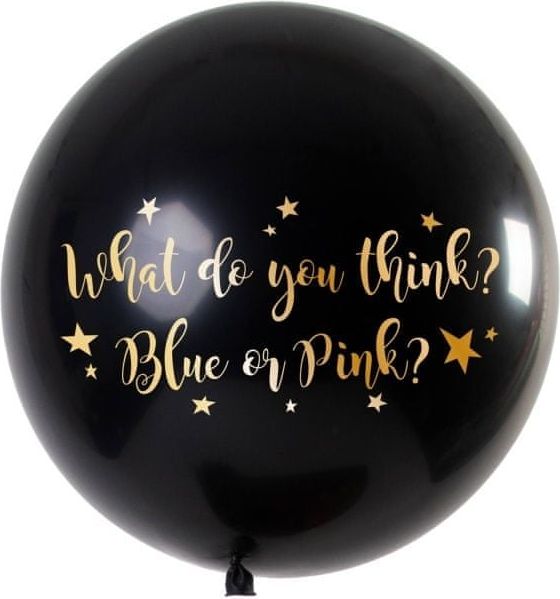 MojeParty Balón latexový Jumbo Gender Reveal konfety růžové Holka 90 cm 1 ks - obrázek 1