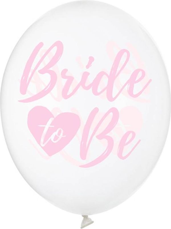 PartyDeco Balónky 50 ks průhledné s růžovým "Bride to be" 30 cm - obrázek 1