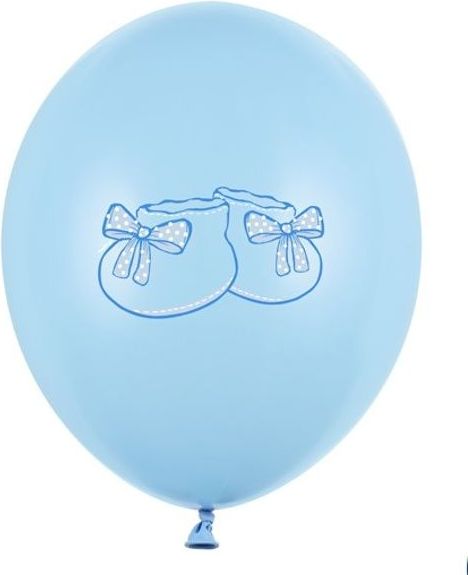 PartyDeco Balónky latexové dětské botičky modré 30 cm 50 ks - obrázek 1