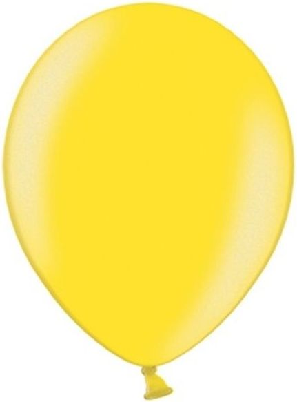 PartyDeco Balónky latexové metalické 27 cm žlutá 100 ks - obrázek 1