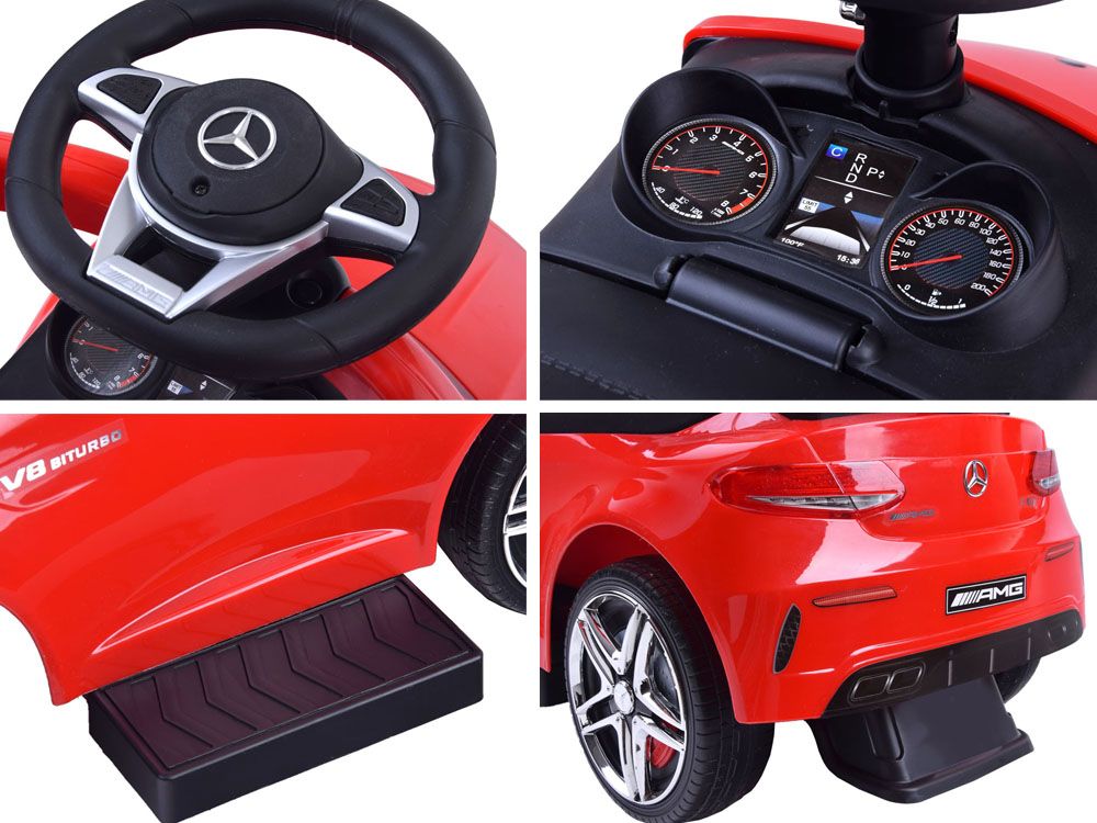 Odrážedlo s vodící tyčí Mercedes Benz AMG C63 Coupe - modré - obrázek 11