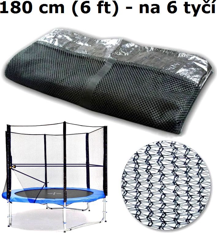 Ochranná síť na trampolínu 180 cm (6 ft) na 6 tyčí - obrázek 1