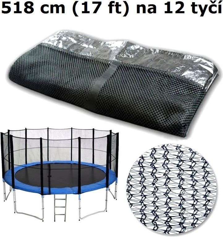 Ochranná síť na trampolínu 518 cm (17 ft) na 12 tyčí - obrázek 1
