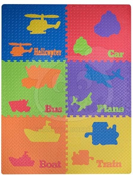Pěnové puzzle, 6 dílů - auta a lodě - obrázek 1