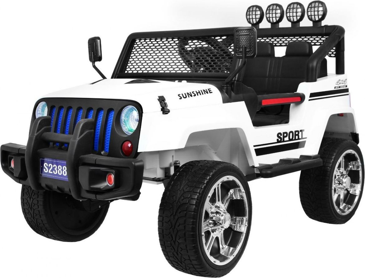 Ramiz Jeep Raptor 4x4, kožená sedačka, 2 místné - bílé - obrázek 1