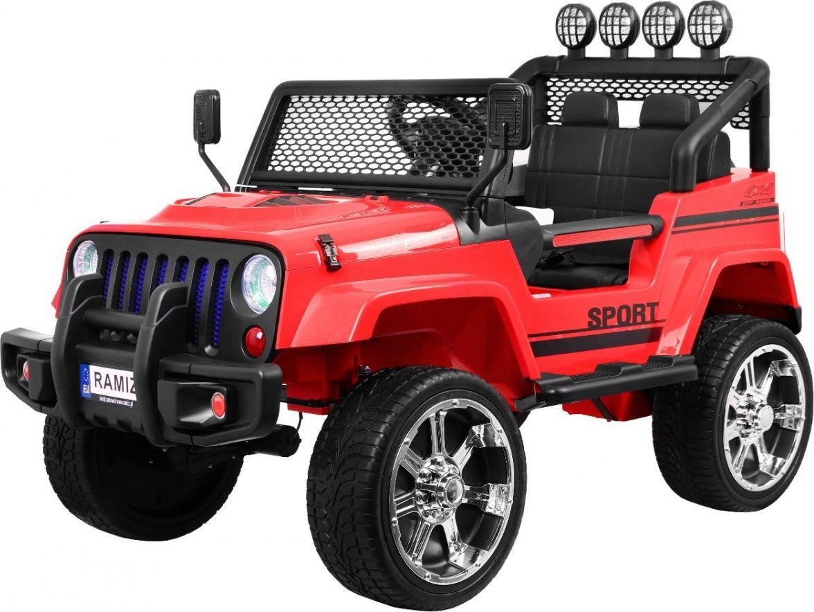 Ramiz Jeep Raptor 4x4, kožená sedačka, 2 místné - černé - obrázek 3