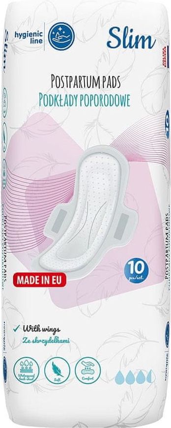 AKUKU Jednorázové ultrasavé poporodní vložky s křidélky Slim 10 ks v balení - obrázek 1
