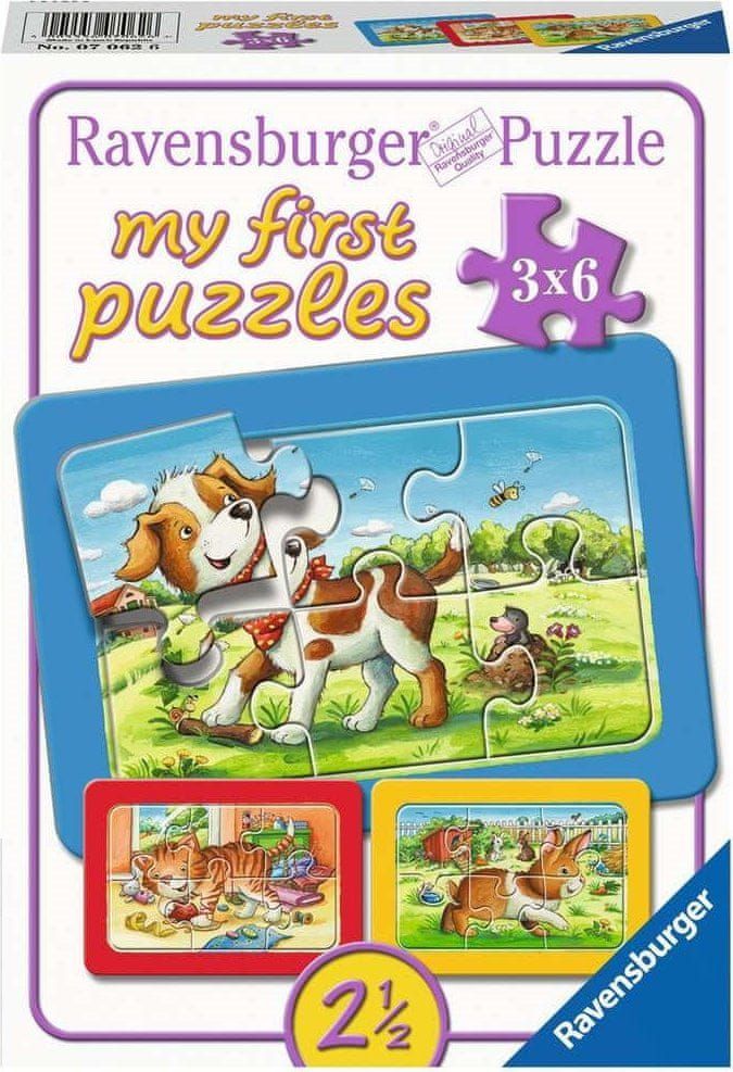 Ravensburger Moje první puzzle Zvířecí kamarádi 3x6 dílků - obrázek 1