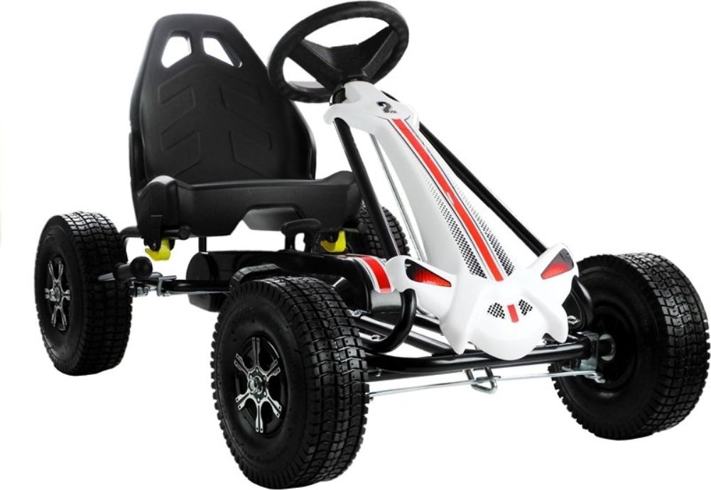 Šlapací motokára Gokart Monster - bílá - obrázek 1
