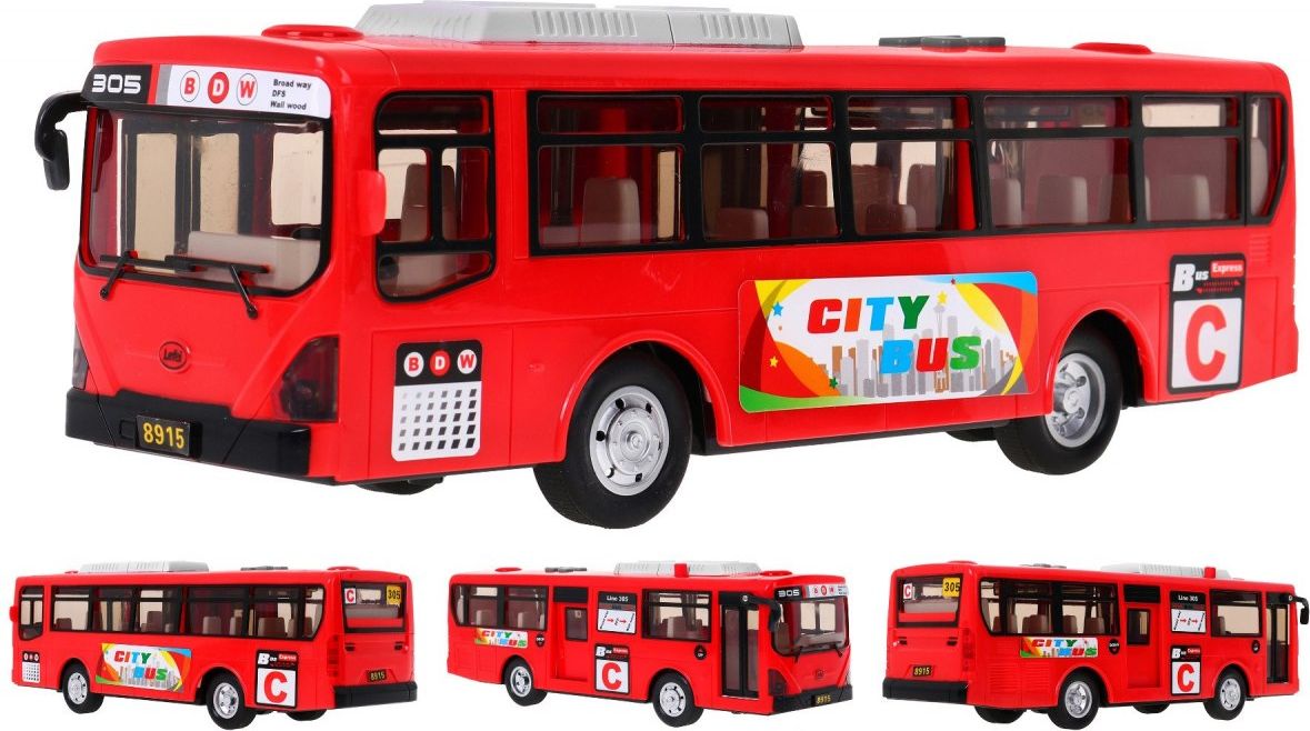 Velký hrací školní autobus - modrý - obrázek 3