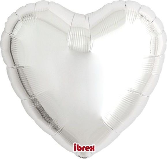 GoDan Balónek fóliový Srdce metalické stříbrné 46 cm 5 ks - obrázek 1