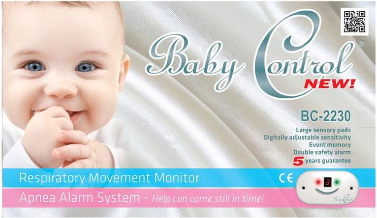 Baby Control Digital Monitor dechu Baby Control BC-2230, pro dvojčata s 2x2 senzorovými podložkami - obrázek 1