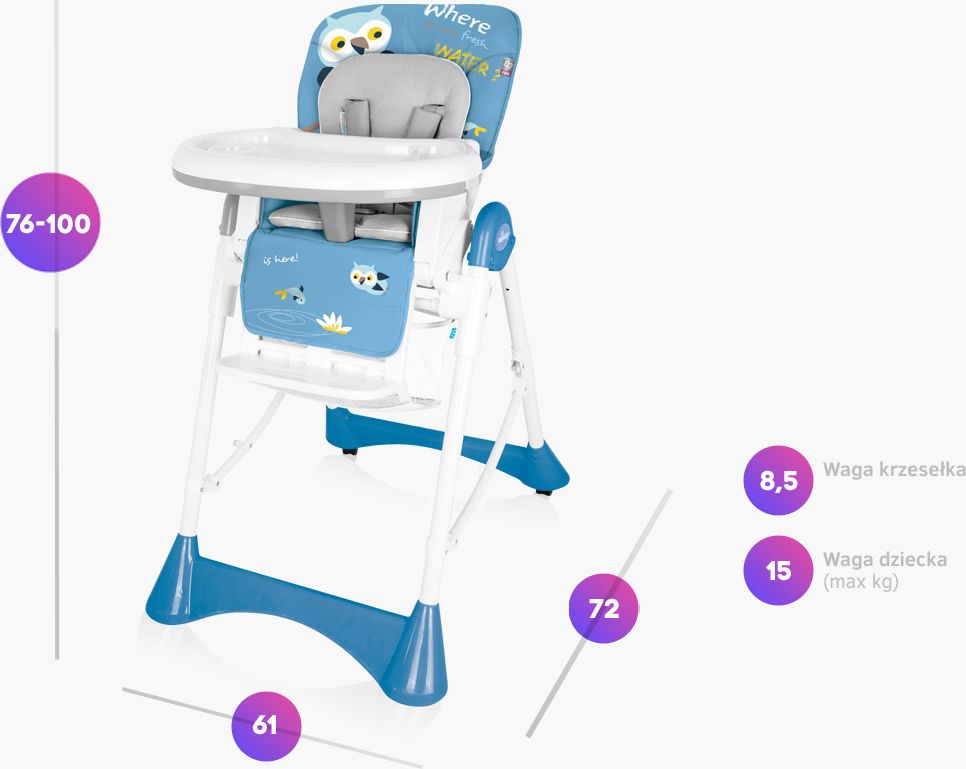 Jídelní židlička plastová Baby Design Pepe 04 - obrázek 3
